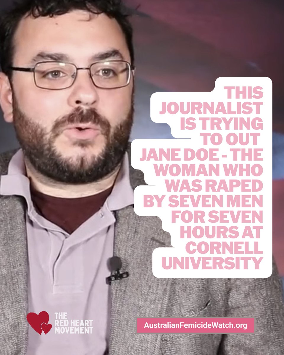 ShereleMoody's tweet photo. Michael Tracey is among the men trying to out Jane Doe. She's the woman who was raped by the seven Cornell University students. 
Tracey’s been using social media to call for people to send him information about her and promising to identify Jane Doe if he can get the information he needs. 
Tracey has form for demeaning sexual assault survivors, including victims of Jeffrey Epstein and Andrew Mountbatten-Windsor.
He does this under the guise of free speech and freedom of the press. 
The only person who should identify Jane Doe is Jane Doe. 
Otherwise, we need to protect her identity at all costs.