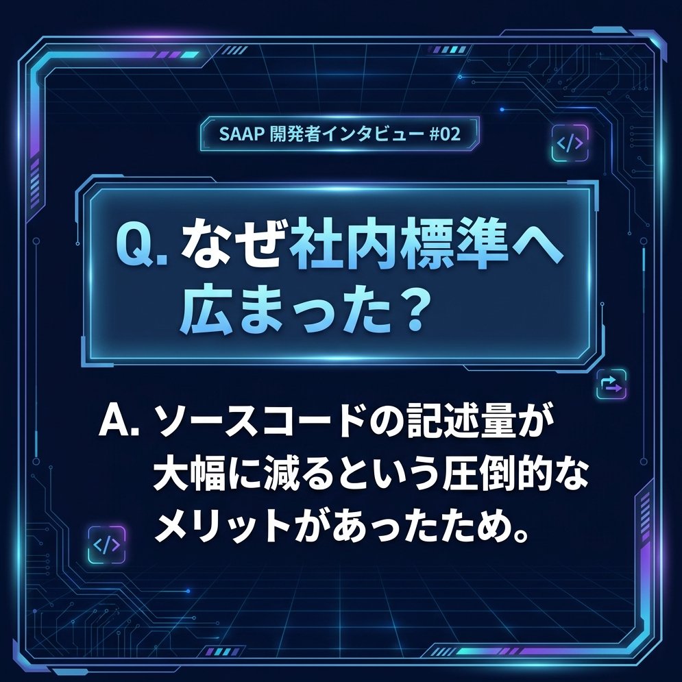 SAAP_A_ZiP's tweet photo. 【開発者に直撃インタビューしてみた！🎤】 
 手動コーディングの泥臭い苦労を知るエンジニアだからこそ生まれたSAAP 。 日々開発で奮闘しているSIerやエンジニアの皆様、ぜひチェックしてみてください！✨ #SAAP #インタビュー #開発秘話 #エンジニア #システム #開発 #ノーコード #ローコード https://t.co/1gMBcURQQ9