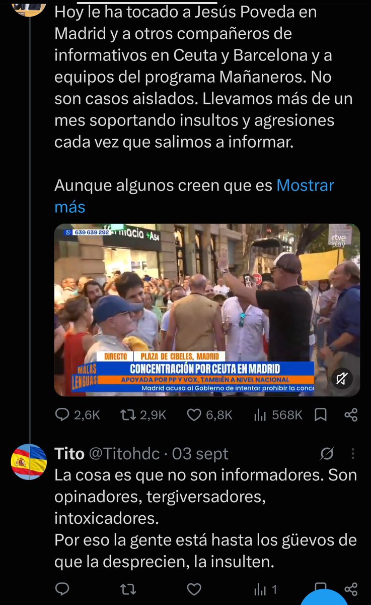 OscarFMorena's tweet photo. @Titohdc @alemvelasco_ Aquí, justificando que agredan a periodistas que van a hacer su trabajo. https://t.co/vLS3BPLGet