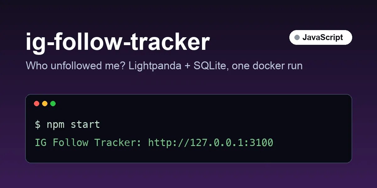 miraccan00's tweet photo. I built a small app to have fun with my friends: it tells you who unfollowed you on Instagram.

It runs on @lightpanda_io, a headless browser written in Zig, and everything stays on your own machine. https://t.co/MEHACOfAcm