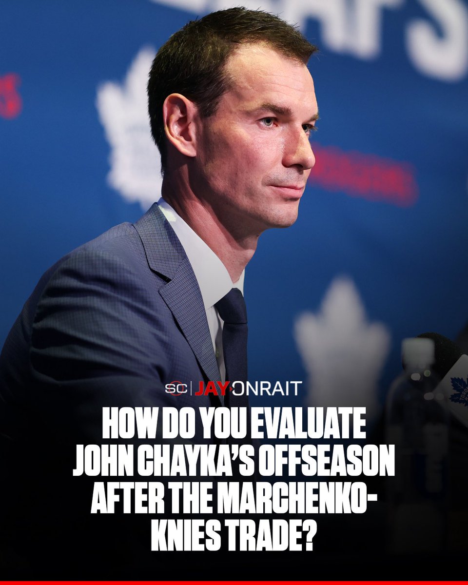 JayOnSC's tweet photo. How do you evaluate John Chayka’s offseason after the Marchenko-Knies trade? Bryan Hayes (@HayesTSN) joins @JayOnrait to discuss. https://t.co/DEAGApYrzy