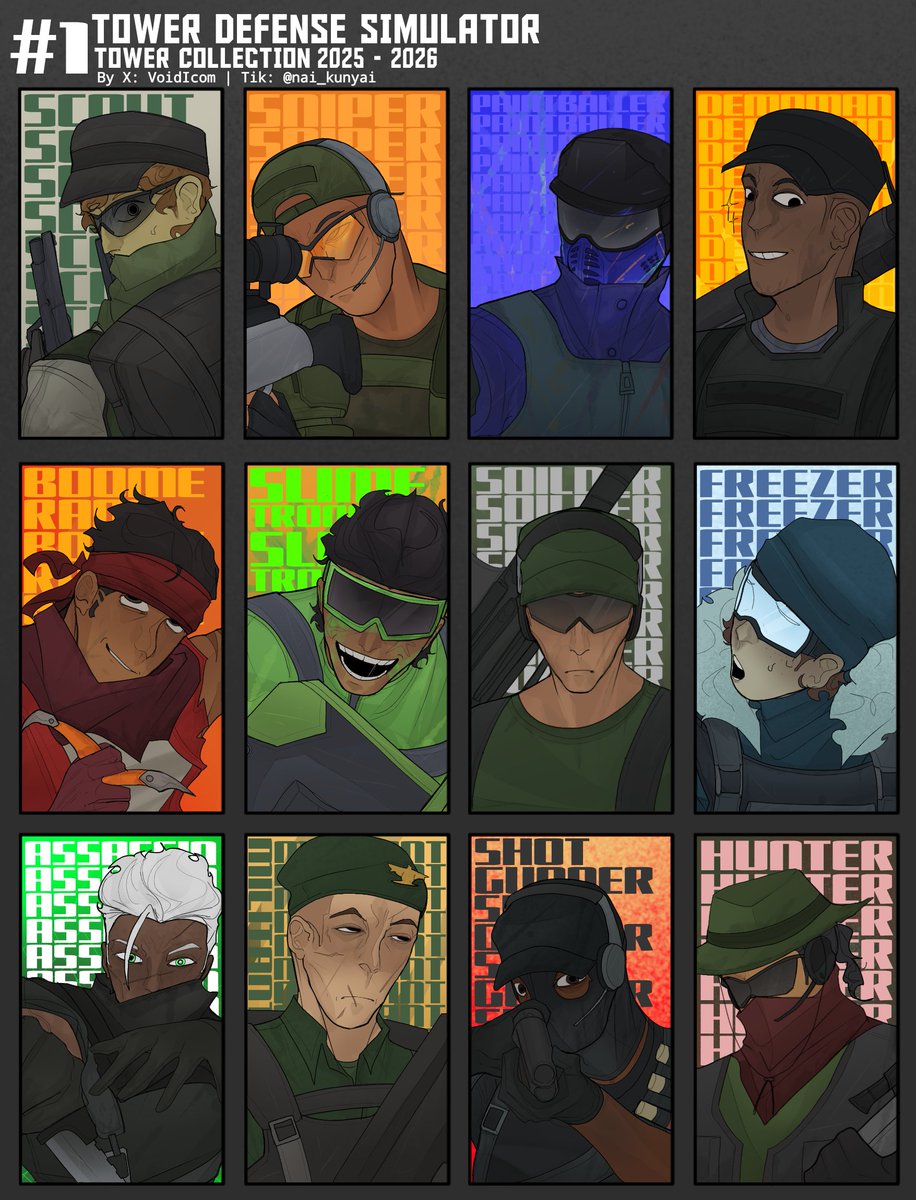 VoidIcom's tweet photo. TOWER COLLECTION [ 2/?? ]
[ REMAKE 2025-2026 ]
#towerdefensesimulator https://t.co/uDO2cNL6li