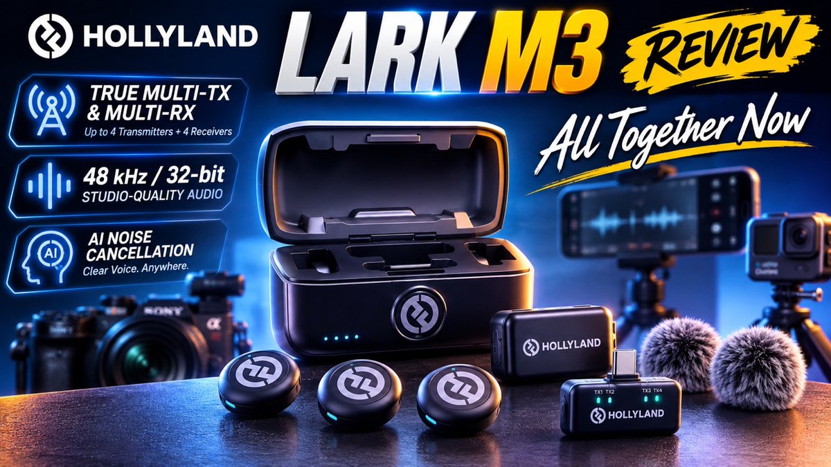 ScanVerdict's tweet photo. HOLLYLAND LARK M3 Review: The Ultimate Multi-Camera Wireless Mic? https://t.co/uuEGPG7VZz The HOLLYLAND LARK M3 Review is here, and this new multi-camera wireless mic system brings a very different approach  #Hollyland #LARKM3 #WirelessMicrophone #ScanVerdict https://t.co/FYYD3uHGP2