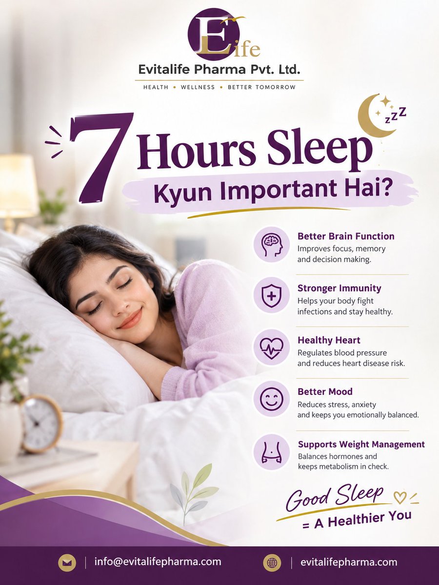 Evitalife25's tweet photo. Good sleep isn’t a luxury — it’s an important part of a healthy lifestyle.
🌐 https://t.co/NFBRHhUlzR
📩 info@evitalifepharma.com
#sleephealth #qualitysleep #healthysleep #sleepawareness #bettersleep #healthylifestylesolutions https://t.co/LJOiRpKz9C