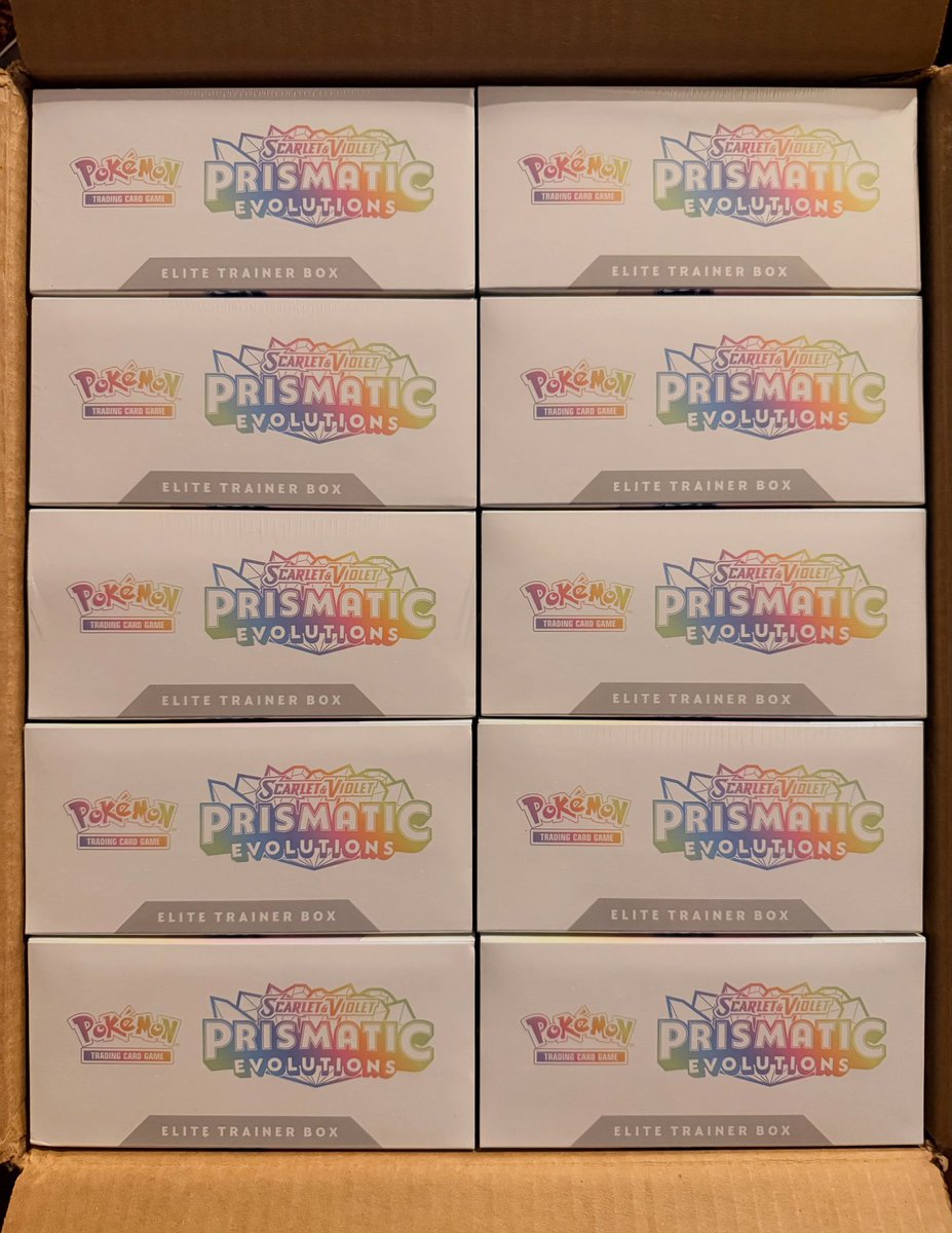 astro_degens's tweet photo. 🔥 PRISMATIC EVOLUTIONS ETB CASES IN STOCK! 🔥

📦 $120 EACH
📦 CASE OF 10 $1,200 SHIPPED 🚚

✅ Ready to ship!

📩 DM us directly to place your order! https://t.co/euzz5VGSt7