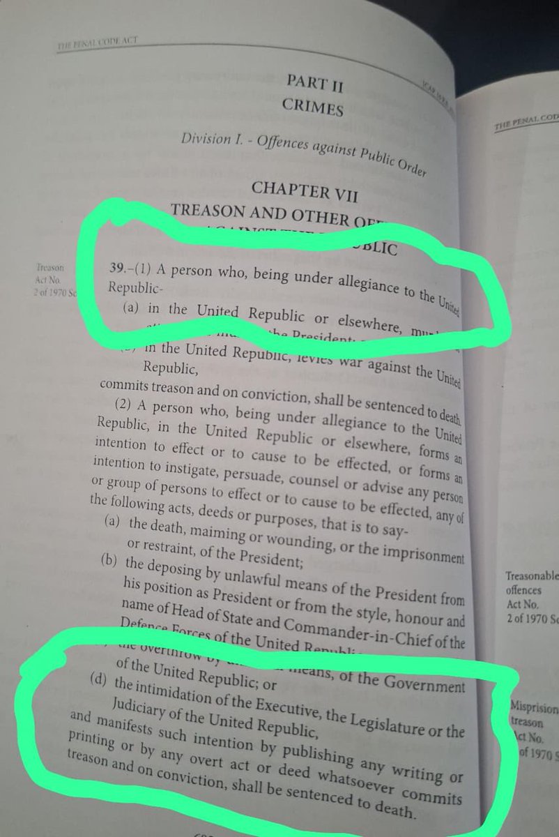 HildaNewton21's tweet photo. #UPDATES_KESI_YA_UHAINI 

Leo September 29, 2026 

Last time tuliishia part 480 so leo tunaendelea na  -;

Part 481

Imepigwa high coooooourt

Majaji wameingia.

Mheshimiwa Lissu ameingia na kupokelewa na makofi mengi sana kawa kawaida yake.

Jaji anamuita karani. 

Karani anasoma kesi namba Criminal session No. 19605/2025. 

Anasimama Nassoro Katuga na kutambulisha kwa upande wa Mawakili wa Serikali na anasema wako tayari kwa upande wao kufanya mawasilisho ya mwisho. 

Jaji Ndunguru: Mshitakiwa vipi? 

Mhe. Tundu Lissu na yeye anasema yuko tayari. 

Majaji wanaandika kidogo hapa.

Jaji Upande wa Mashitaka tuendelee. 

Anasimama Katuga anasema tunaomba kutoa ahadi kwamba kwa upande wa Jamhuri hatutakuwa na Majumuisho marefu kabisa, na tunaomba kuanza kama ifuatavyo: 

Jaji wewe nani? 

Nitakayeanza naitwa Katuga. 

Katuga Mshitakiwa ameshitakiwa na uhaini kinyume na kifungu cha 39(2)(b) Cap. 16 R.E 2022. 

Ambapo Kuhusiana na taarifa ya Mashitaka hii inaelezwa mnamo tar. 03/04/2025 ndani ya Wilaya ya Kinondoni Mkoa wa Dar es salaam alitengeneza nia ya kuchochea umma kuweza kuzuia Uchaguzi wa mwaka 2025 kwa nia ya kuitishia Serikali ya Jamhuri ya Muungano wa Tanzania. 

Alidhihirisha nia yake hiyo kwa kutoa na kusambaza maneno yafuatayo. 

Wanasema kitu kimoja sahihi hapa, wanasema hivi msimamo huu unaashiria uasi. Ni kweli, ni kweli kwasababu tunasema tutahamasisha uasi. Hiyo ndio namna ya kupata mabadiliko kwahiyo tunakwenda kukinukisha sanasana huu uchaguzi tutauvuruga, tutauvuruga kwasababu tunaenda kukinukisha. 

Haya maneno ndio upande wa Jamhuri tuliyaleta kwenu kuyaangalia kwamba maneno haya yalilenga kwa nia ya kuitisha Serikali ili ipate mabadiliko anayoyatafsiri ni mabadiliko.

Kifungu cha 39 tulichokitaja tulikifanyia research kuangalia kama Mahakama za Tanzania zimewahi kukitest. Majibu yetu yakawa ni kwamba kesi za Tanzania zilishitakiwa kwa kifungu cha 39(2)(a)  na sio kifungu cha 39(2)(d).

Waheshimiwa Majaji naomba kama itawapendeza nimuongeze Job Mrema kwenye orodha ya Mawakili wa Serikali kwani alipata dharula. 

Waheshimiwa Majaji kwakuwa tumejiridhisha kuwa haya ni mashitaka mapya kwenye Mahakama zetu basi tunaomba kutafsiri hati ya mashitaka yetu pamoja na Kifungu cha Sheria kwamba ni kitu gani upande wa Jamhuri wanapaswa kuthibitisha. 

Waheshimiwa kwa kuanza kabisa naomba kuialika Mahakama hii kwenye kifungu husika cha 39(2)(d) cha Penal Code. 

Waheshimiwa Majaji kifungu kinasema any person who being in the allegiance to the URT ..................

Kwamba mtu yeyote mwenye utii awe Tanzania au nje ya Tanzania atengeneze nia either kufanyika au kusababisha kufanyika au atengeneze nia ya kuchochea 

Kwa mujibu wa kifungu cha 135 cha Sheria ya Mwenendo wa Mashauri ya Jinai Cap. 20 R.E 2023. 

Waheshimiwa kwa mujibu wa kifungu hicho sheria inasema hati ya shitaka iwe na shitaka aliloshitakiwa na maelezo ya shitaka hilo. 

Na kifungu cha 138(a)(iii) cha CPA kinasema technical terms hazitakiwi kutumika. Inatakiwa itumike ordinary language.

NB. Nimeweka vifungu vyote mnaweza kusoma hapo chini.

Tuendelee 

Ukisoma kifungu cha 39 kinasema lazima mshitakiwa wa uhaini awe ni raia mwenye utii, sisi  mshitakiwa wetu ni mtanzania. 

Kwamba akiwa Tanzania au nje ya Tanzania. Sisi wa kwetu alikuwepo Tanzania. 

Hati yetu ya mashitaka ikachukua forms an intention to instigate ikaachana na intention zingine, yenyewe ikabaki na nia ya kuchochea. 

Ikaachana intetion to effect or cause to be effected kama inavyoonesha kwenye kifungu cha 39. Kwahiyo forms zingine za intention ikaachana nazo.

Part 482 itaendelea kwenye post inayofuata.

Naomba Repost yako