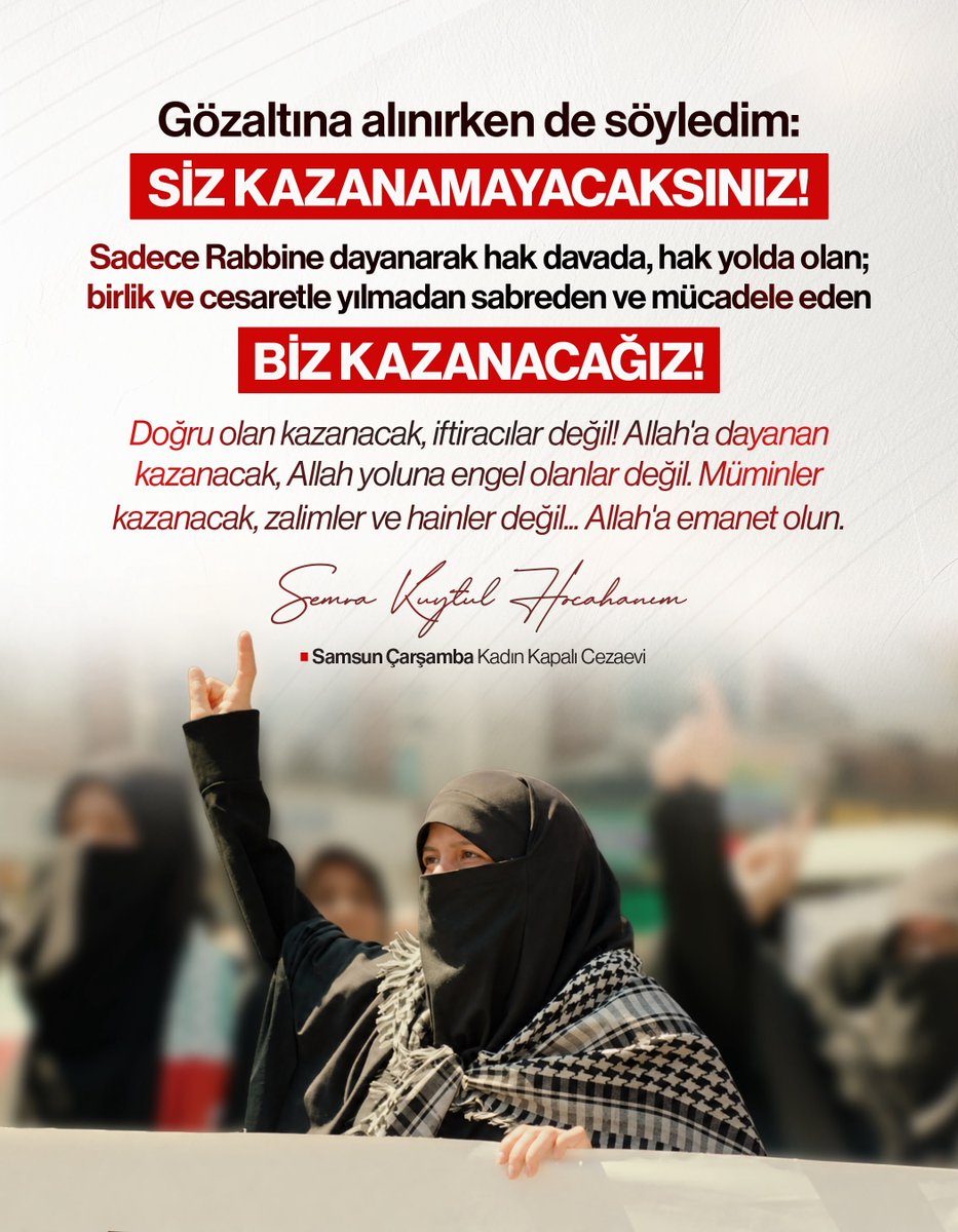 mrtcn_5's tweet photo. Sözlerinizden cesaret alan, sabrınızdan güç bulan nice insanlar var. Bugün sizin payınıza zindan ve sabır düştüyse, bize düşen; hakkınızı meşru yollarla aramak, zulüm karşısında susmamak, bu yoldaki mücadelemizi kararlılıkla sürdürmek ve Rabbimize ellerimizi açıp dua etmektir. https://t.co/15EpIBJA7q