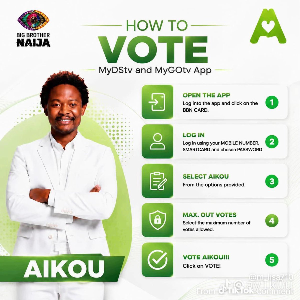 themiderachel's tweet photo. A lot happened yesterday but Aikons it’s a new day please go back to voting tirelessly avoid distractions and responding to agendas. 
Let’s not let Aikou down, he is the most deserving winner this season. #BBNaija https://t.co/h8p2oPiQRE