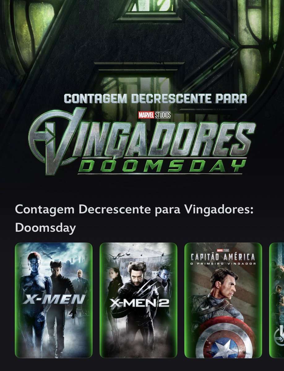 MarvelsContent's tweet photo. Disney+ has added a green strip to movies that are important to watch before ‘AVENGERS: DOOMSDAY’.

— Highlighting the essential titles ahead of the film. https://t.co/nsD1mJCQm2