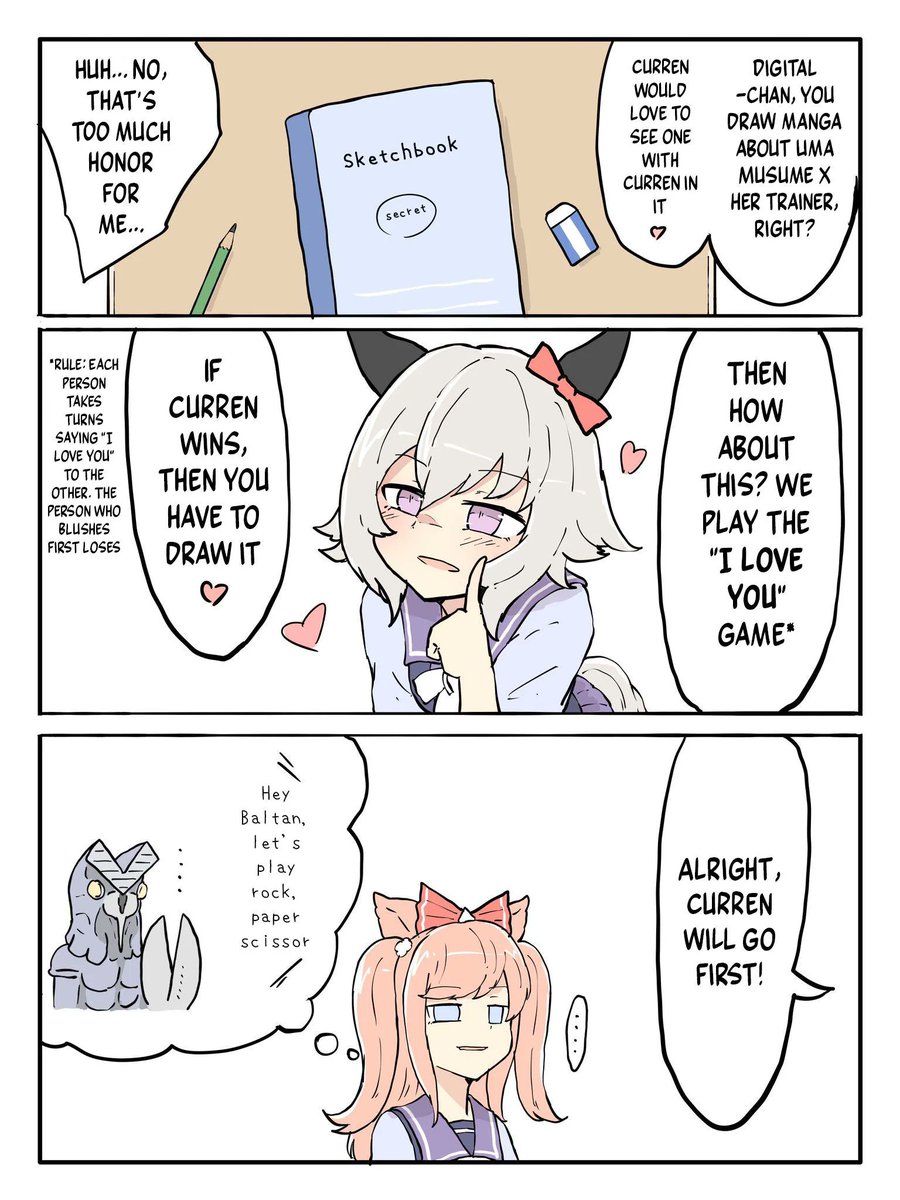 duoblues2's tweet photo. Cunning Curren Chan 
Artist: tsukudasub
#ウマ娘 #ウマ娘英訳 #Umamusume #UmaTranslations https://t.co/MJoSMhUlkz