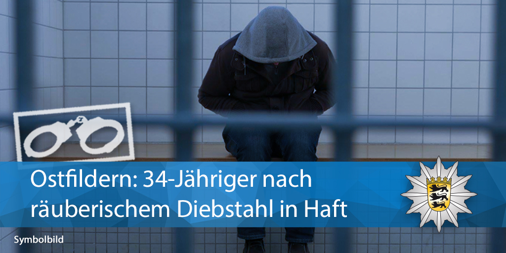 PolizeiRT's tweet photo. Eine 34-Jähriger soll vergangenen Freitag nach einem Diebstahl in #Ostfildern #ScharnhauserPark zwei Zeugen angegangen haben.
Der Ladendetektiv wurde leicht verletzt.
🔒 #Uhaft
👉 https://t.co/6Mk8crW8pk https://t.co/yoArwinXhA