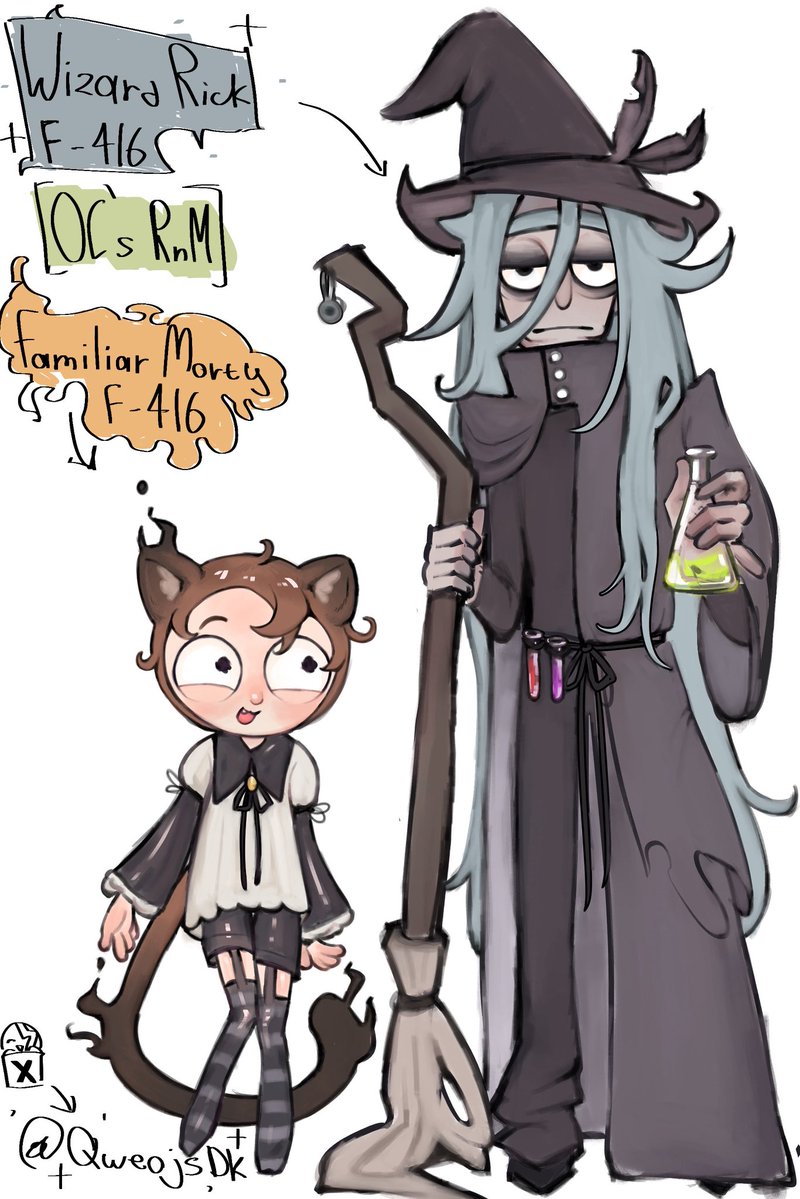 QweojsDk's tweet photo. My OC’s #rnm #rickandmorty #rickorty 

Wizard Rick and Familiar Morty! I’ll be glad if someone draws them! Don’t forget to tag me!!🥺🥺 https://t.co/XQO9L9RwIw