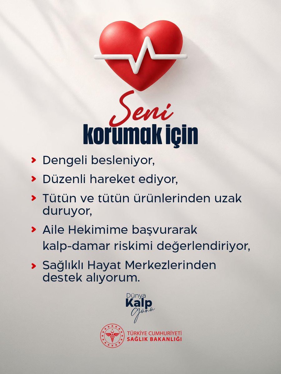 saglikbakanligi's tweet photo. Sevgili KALBİM, sana iyi bakıyorum.

#DünyaKalpGünü https://t.co/uyk3MogTtD
