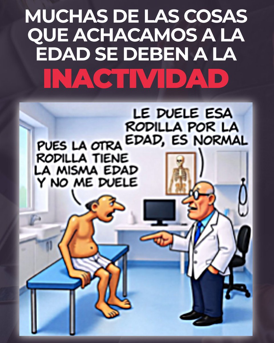 FITrebelde's tweet photo. Sin duda el envejecimiento se va a ir notando, pero muchas de las cosas que achacamos a la edad se deben más a la inactividad.

Y cuando usamos la edad como un motivo para esforzarnos menos, lo que lograremos es acelerar el envejecimiento.

Por supuesto que debes escuchar a tu cuerpo e ir haciendo ajustes con el tiempo, pero no te autolimites simplemente por cumplir años.
