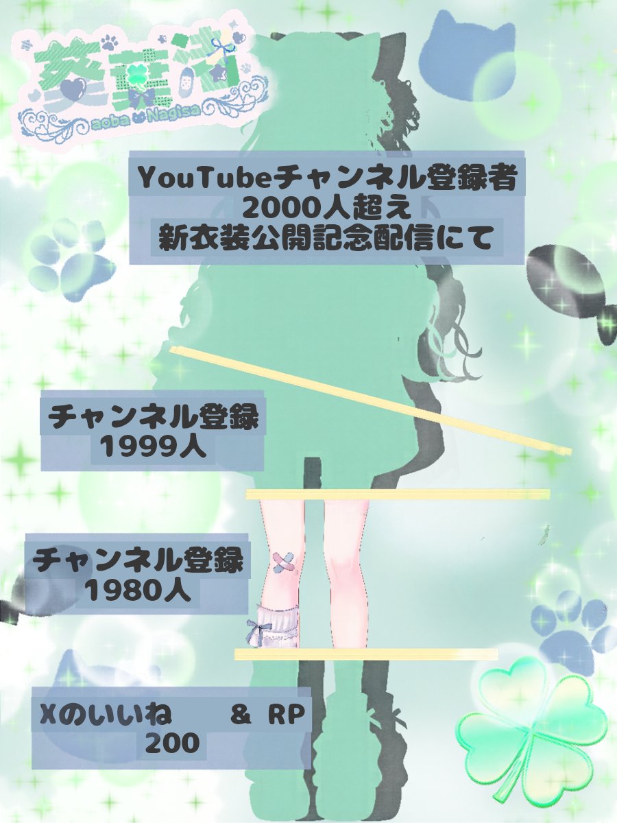 aoba_nagisa1216's tweet photo. ⟡.·*.··············································⟡.·*.

             ✨1800人達成記念！
              新衣装チラ見せ解禁！✨

⟡.·*.··············································⟡.·*.

新衣装の一部を先行公開しちゃうよ！

じゃじゃーーん！
なぎさのお膝ですっ😸💤
ドジっ子な雰囲気が膝の絆創膏から垣間見えるꉂ🤣𐤔
コレは、あの時転んだやつかっ!!
しっぽは、むぎゅっと抱えて見せてあげにゃい(ﾉ)`ω´(ヾ)おあずけにゃん

でもね、本番はここから！
チャンネル登録【2000人超え】になったら、この可愛すぎるルームウェアの全身をお披露目します！
なぎさを2000人の大台に連れていってくれませんか？

#立ち絵公開チャレンジ中‼️ #VTuber