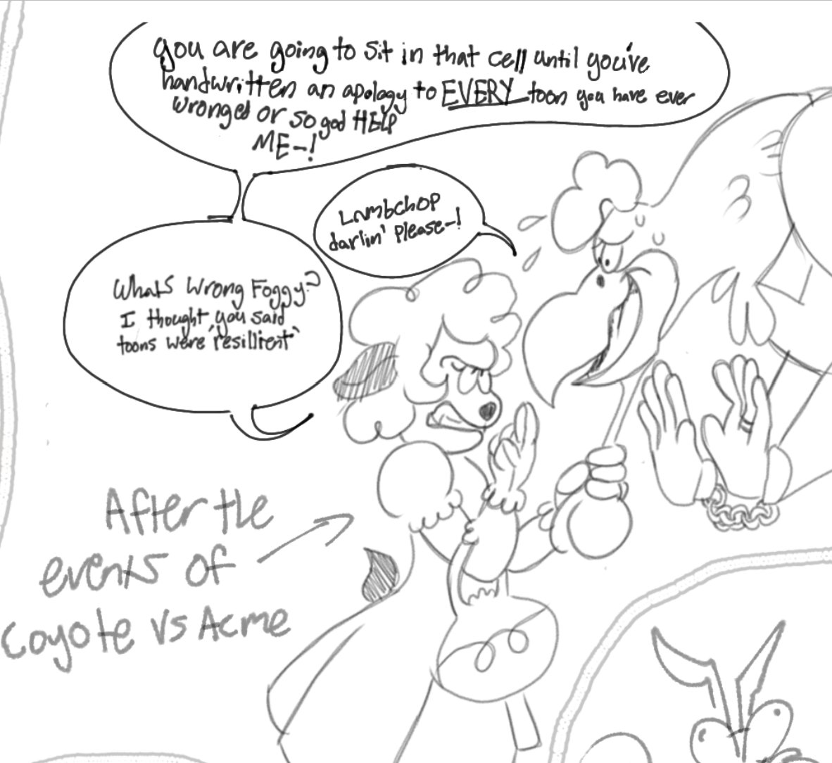 UltimatePancak4's tweet photo. Everyone meet Lammy Pie! She is my mandated OC for my new hyperfixation. I made her Foghorn Leghorn's wife so do with that as you will #oc #FoghornLeghorn #coyotevsacme #looneytunesㅤㅤㅤ https://t.co/4aAo0I1wBK
