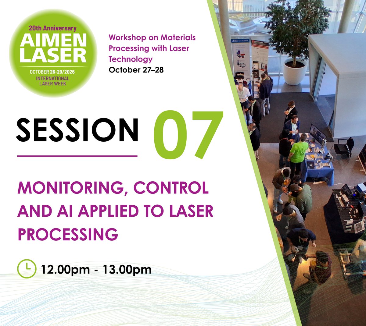 aimenct's tweet photo. 🔎 AIMEN LASER 2026 | From monitoring to quality control

Our XX Laser Workshop – Laser Research closes with a session on reliable and automated laser processes, covering welding, process monitoring and quality control.

📅 Oct 28 | 12:00–13:00

🧵👇 https://t.co/oQFOWzI0oF