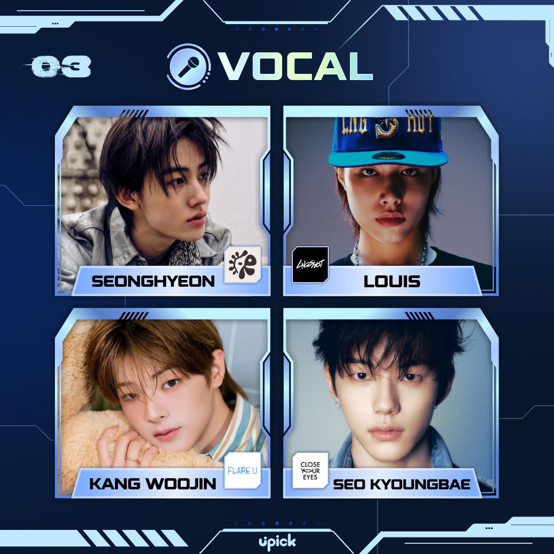 UPICK_twt's tweet photo. Vote for the Best IDOL #VOCAL🎤

트위터 사전 투표 9/30 2PM 시작 🔥
Twitter Pre-Vote Starts 9/30 2PM KST

#코르티스 #성현 #CORTIS #SEONGHYEON
#롱샷 #루이 #LNGSHOT #LOUIS
#플레어유 #강우진 #FLAREU #KANGWOOJIN
#클로즈유어아이즈 #서경배 #CLOSEYOUREYES #SEOKYOUNGBAE

📌1위, 2위는 앱 결선 진출
1st, 2nd place will advance to Final