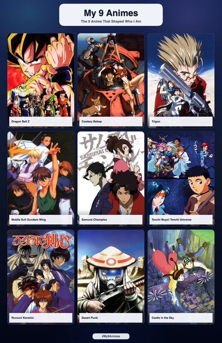 zachzeidmanVO's tweet photo. The 9 Anime that shaped who I am. https://t.co/RbICPpQrmS