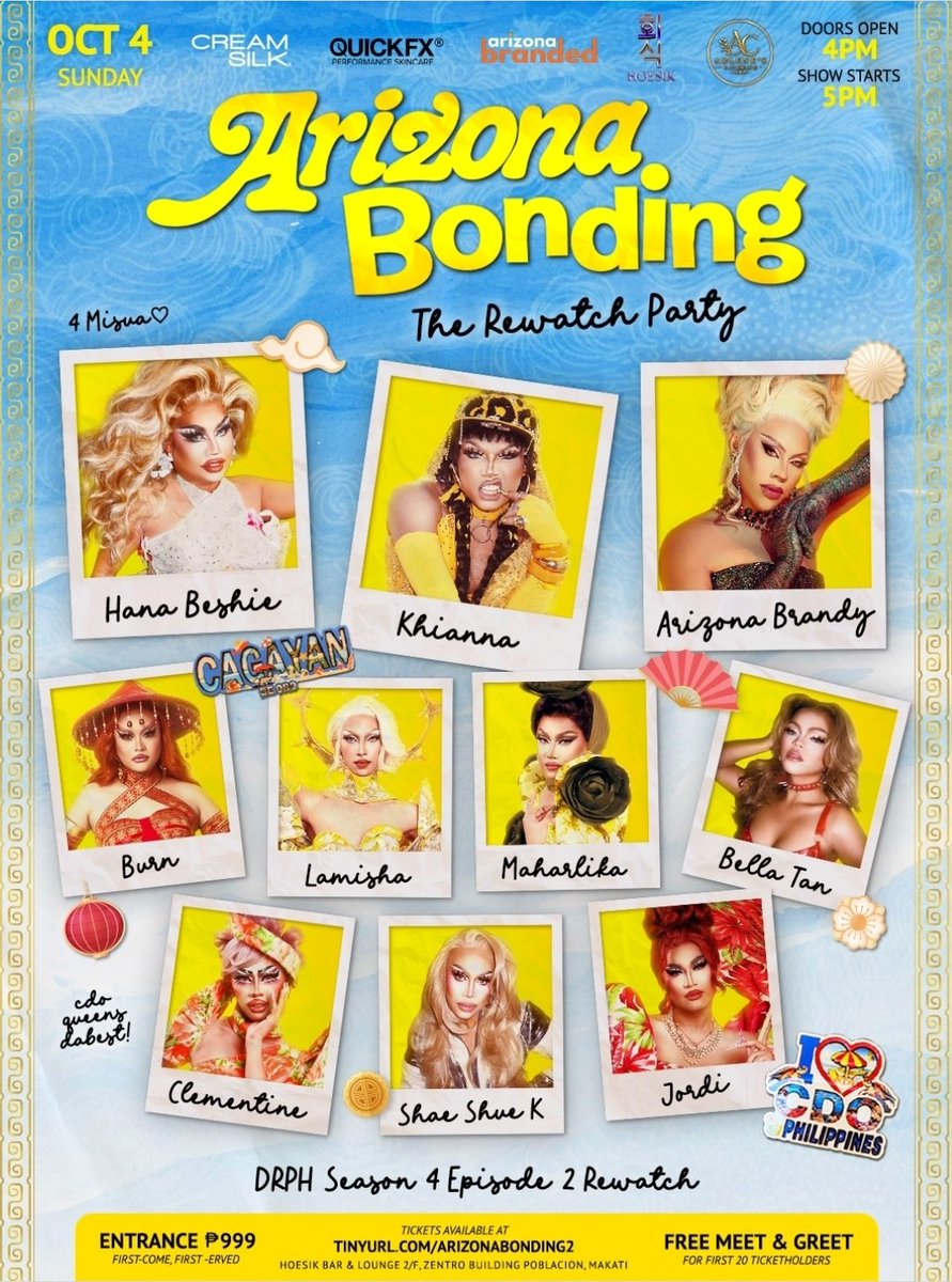 meowrangegwen's tweet photo. ANG DAMING SHOWS NG LAFEYA AND CDO QUEENS DITO SA MANILA THIS WEEK !!! YAHOOOOOOOO

oct 2 (friday, ep2)
bekenemen hoesik - jordi &amp; clem
d'int rampa - lamisha &amp; maharlika

oct 4 (sunday)
arizona bonding - cdo queens https://t.co/tdKZ8nMXqf