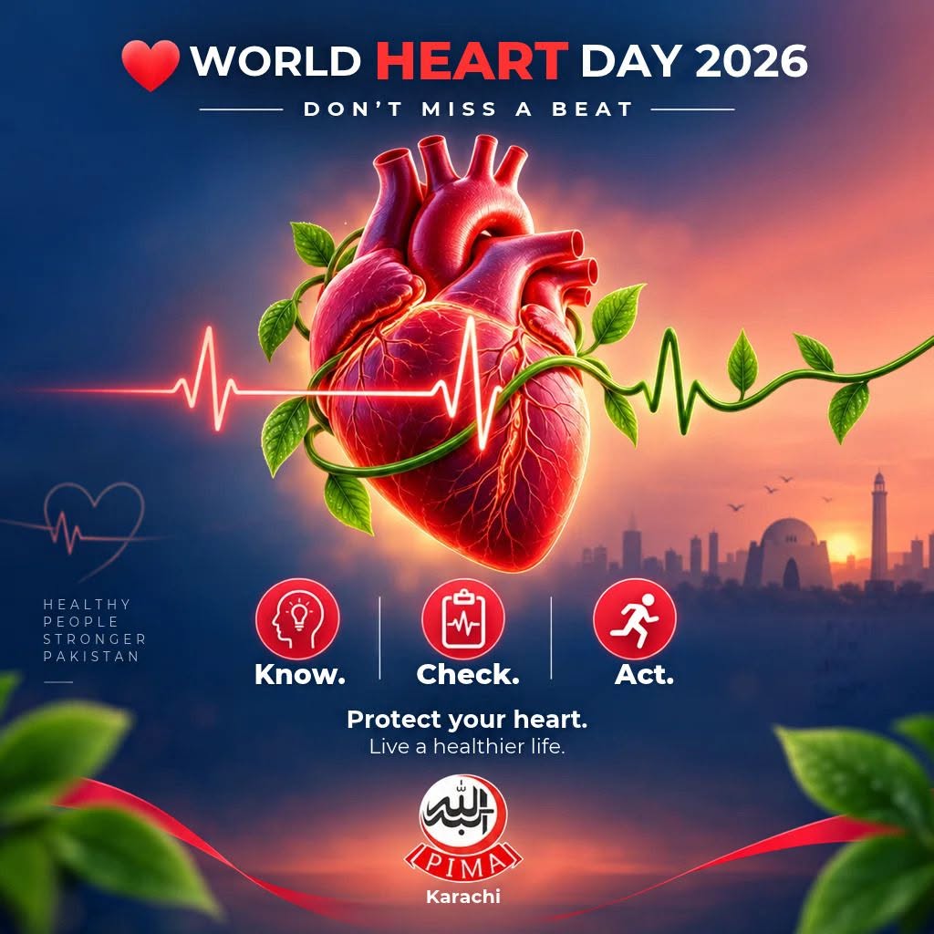 PIMAKarachi's tweet photo. WORLD HEART DAY I 29th September 2026
#PIMA #pimakarachi #WorldHeartDay #hearthealth #heart https://t.co/Y50PrFjjBS