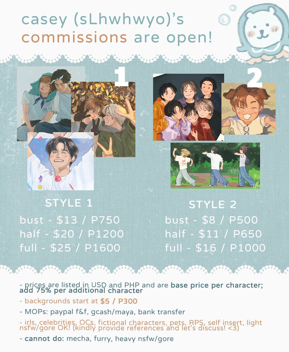 sLhwhwyo's tweet photo. 🫧 rts appreciated! 🫧

opening commissions for the first time on this acc 💛 starting at 5 slots, will update availability in thread + in my bio! 🪼

i'd love to help bring your ideas to life ✨ feel free to dm if interested! thank youu 💌

#artph #commissions #kpopfanart https://t.co/x6RkKg4prb