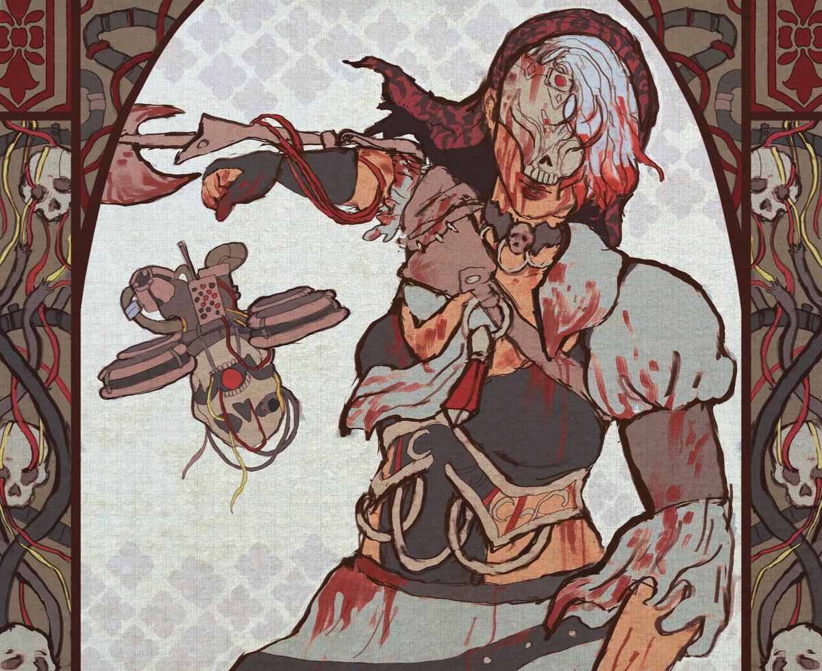 iitenshiwxx's tweet photo. Skull merchant commission!! <3 
#dbd #dbdfanart #Deadbydaylight https://t.co/XRUsgMOyJP