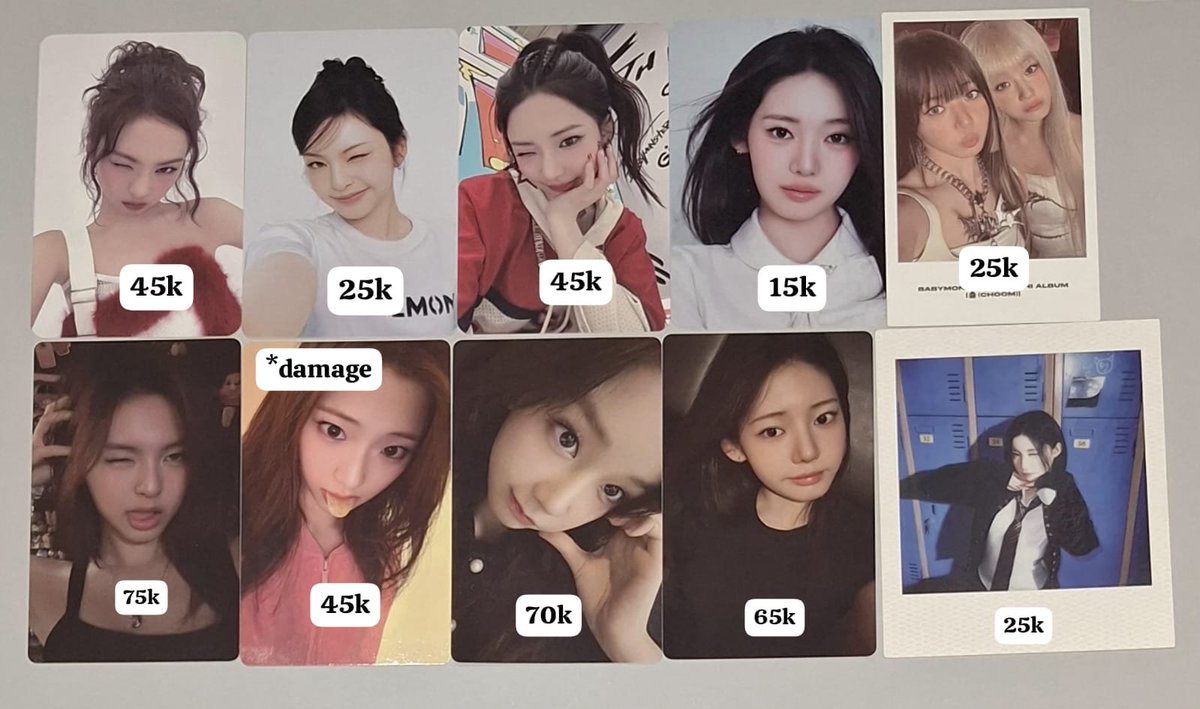 goyangiimiaw's tweet photo. ‼️UPDATE! WTS PHOTOCARD GIRLGRUP OFFICIAL READY INA‼️

✅️Harga sesuai di pict
✅️Ready Kamar
❌️Exc pack + adm 
💸Keep dp 50%
📍Dom Jaksel 
👹No HNR yaa‼️

#wts #photocard #babymonster #aespa #itzy #idle #nmixx #lesserafim #blackpink #hearts2hearts #kpop #official #readyina https://t.co/4n3yDIXIuo