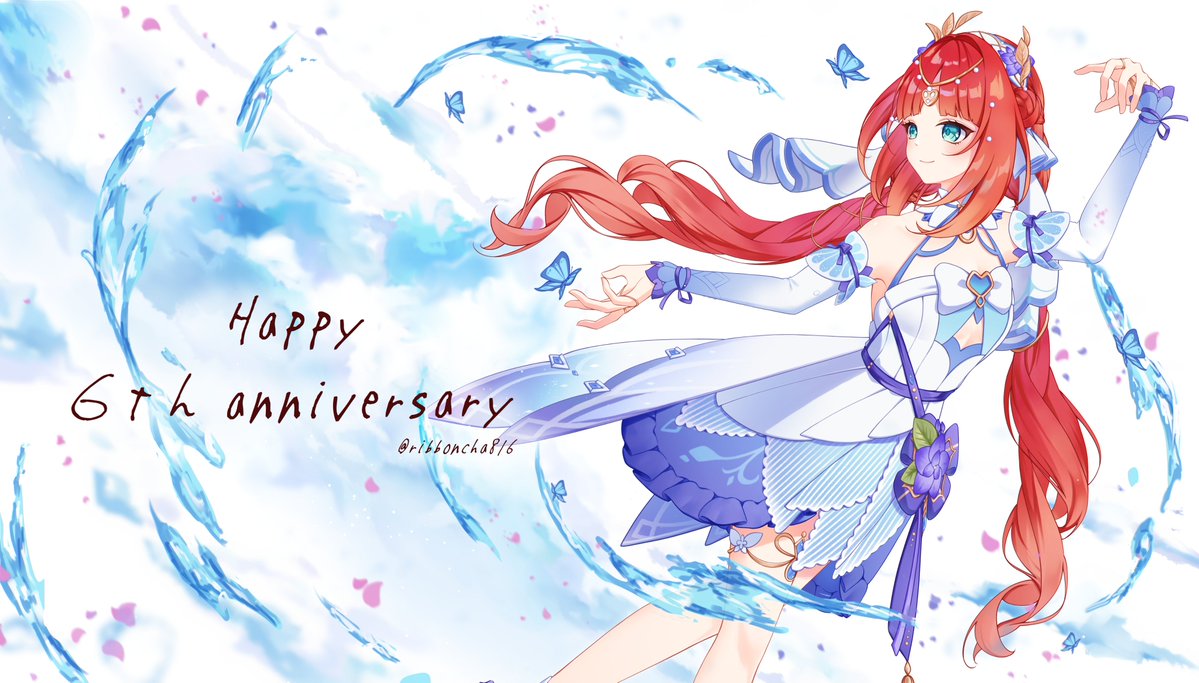 ribboncha816's tweet photo. 遅くなりましたが6周年おめでとうございます!!💫
#原神6周年 https://t.co/5kJJXNUodh