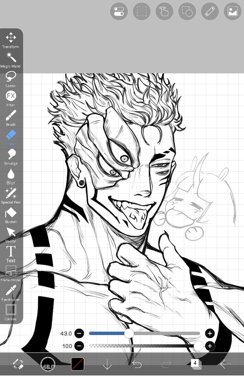 MGhoulZeek's tweet photo. Heian Sukuna doodle https://t.co/QJvlMWBjxZ