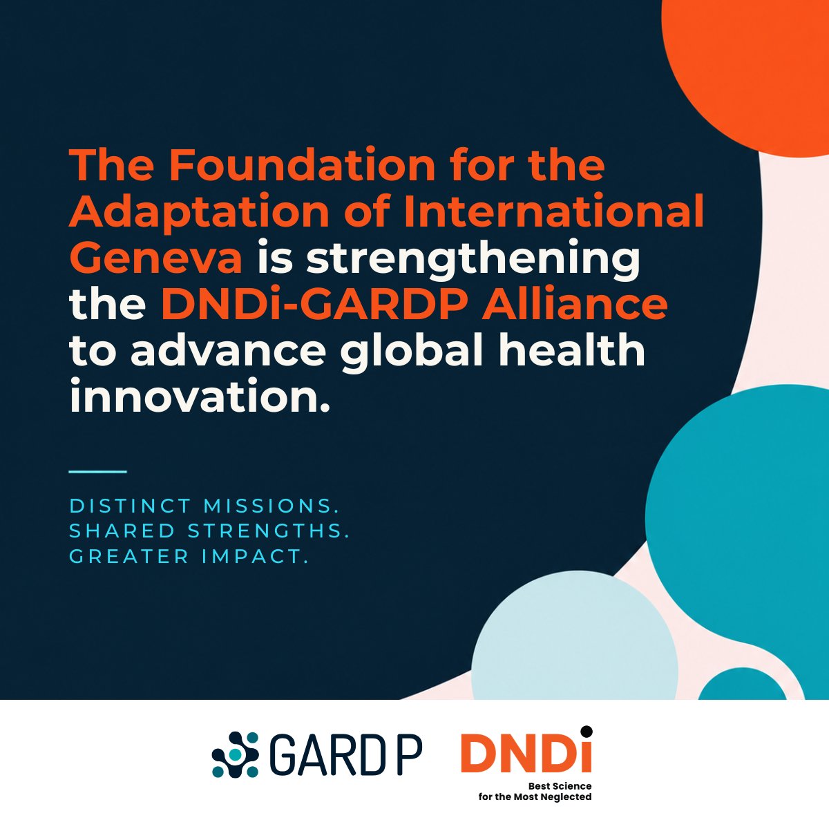 gardp_amr's tweet photo. 🤝 GARDP and the @DNDi are pleased to announce the support of the Foundation for the Adaptation of International Geneva to strengthen our collaboration in Geneva. 

As global health organizations face growing challenges and increasing pressure on resources, reinforcing how we work together to sustain impact is needed. 

Thanks to this support, we will: 

👉 Strengthen shared capabilities across pharmaceutical development, human resources, environmental and social responsibility, health and safety, and legal cooperation, allowing both organizations to operate more efficiently and resiliently. 

👉 Direct more resources towards what matters most, developing and ensuring access to treatments for drug-resistant infections and neglected diseases. 

👉 Explore how our collaborative model could benefit other international health organizations based in Geneva. 

By sharing expertise, resources, and systems, independent organizations can strengthen their impact while preserving their distinct missions and scientific mandates. 

🙏 We are grateful to the Foundation for the Adaptation of International Geneva for its commitment to strengthening collaboration across International Geneva. 

#GlobalHealth #InternationalGeneva #NeglectedDiseases #AMR #AccessToMedicines