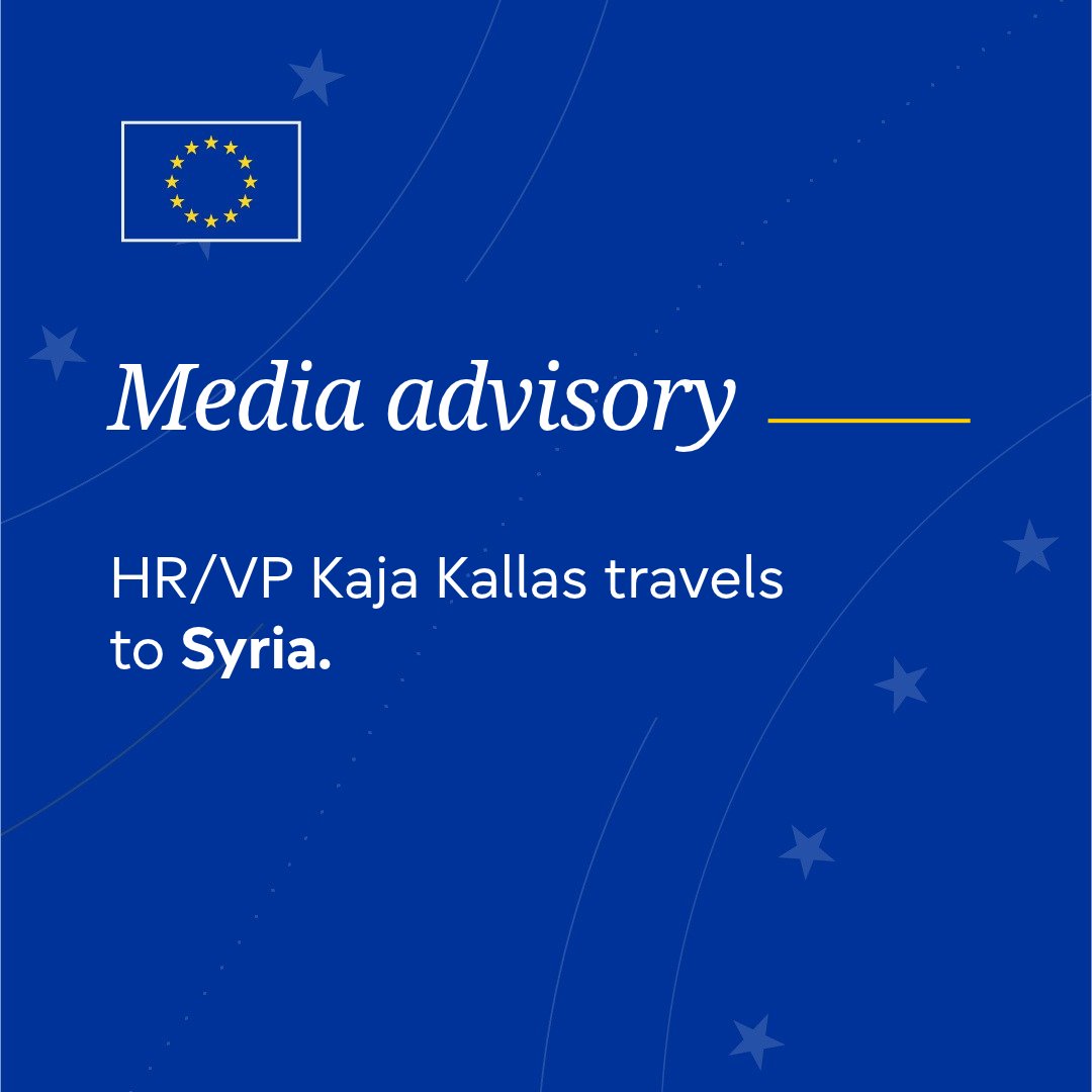 eu_eeas's tweet photo. HR/VP @kajakallas travels to Syria on 29 September, for a series of meetings as part of her visit to the country.

Read more: https://t.co/LGQshh8cVa https://t.co/T4ytukOtpJ