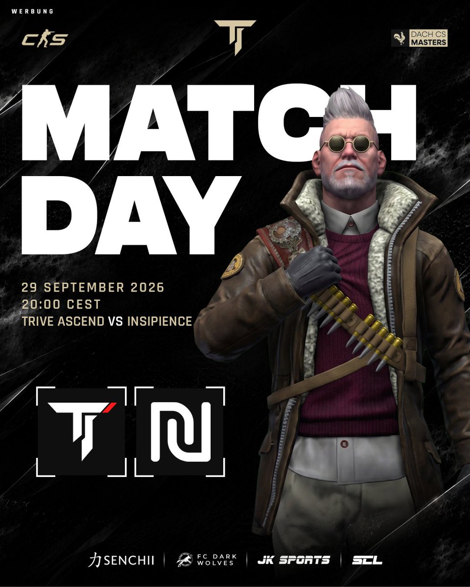 TriveClangg's tweet photo. MATCHDAY // ALL OR NOTHING 🔥
Heute steht für TRIVE Ascend das letzte Match in Phase 1 der Spielklasse 7 an – und heute geht’s um alles.
🆚 TRIVE Ascend vs Insipience
⏰ 20:00 Uhr
🏆 DACH CS Masters | Spielklasse 7
#TRIVECLAN #Ascend #CS2 #DACHCSMasters #Season6 https://t.co/FOnnnMXVPn