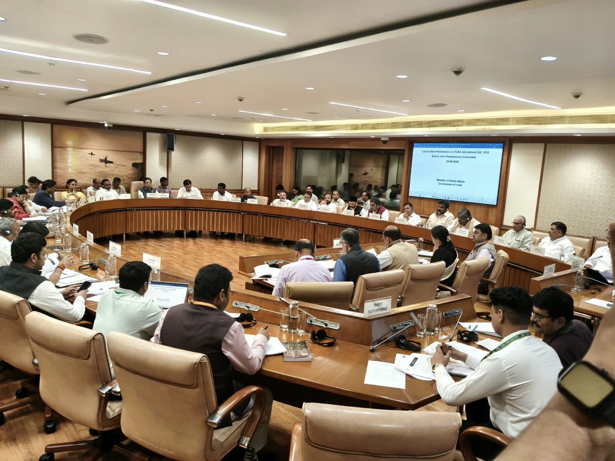 SanjayJhaBihar's tweet photo. Attended the meeting of the Joint Committee on the Foreign Contribution (Regulation) Amendment Bill, 2026.

The Committee received a clause-wise briefing on the provisions of the Bill from representatives of the Ministry of Home Affairs and the Ministry of Law & Justice.

@PIBHomeAffairs @MLJ_GoI