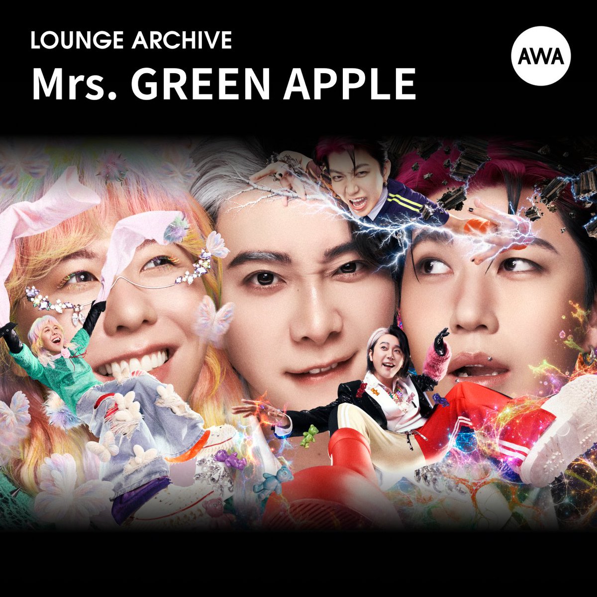 AWA_official's tweet photo. Mrs. GREEN APPLE（@AORINGOHUZIN）

#AWAラウンジ のリスニングパーティーにご参加頂いた皆さま、ありがとうございました🎵

今夜オンエアした楽曲のセトリをプレイリストで公開🎧

👇🏻プレイリストはこちらから
https://t.co/zppBWfZW1M

引き続き #AWA でお楽しみください✨

#MGA #MrsGREENAPPLE #ミセスPOPS #ミセス新アルバム #ミセス6枚目アルバムPOPS