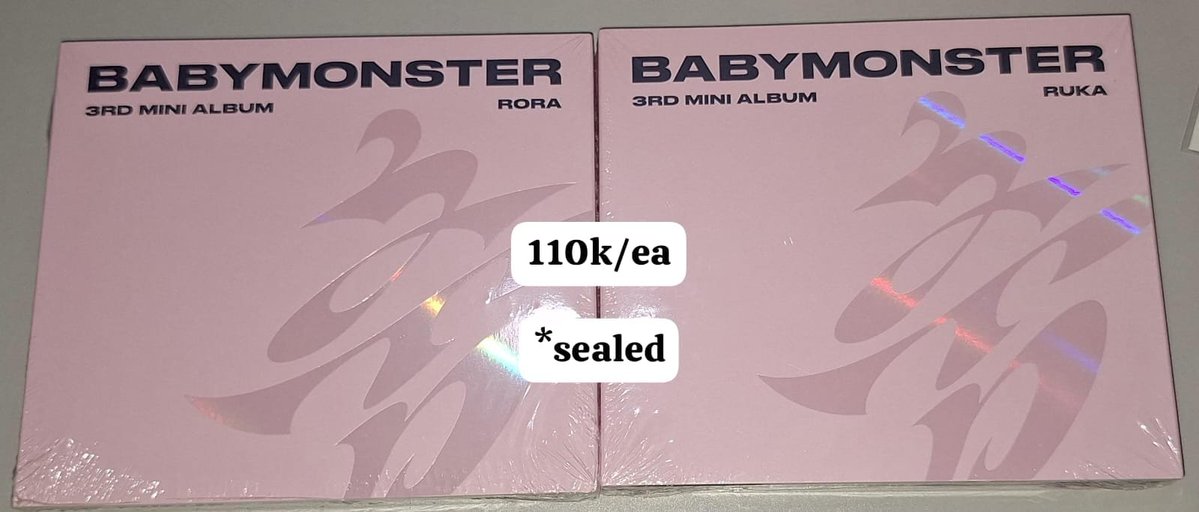 goyangiimiaw's tweet photo. ‼️UPDATE! WTS ALBUM ONLY &amp; SEALED OFFICIAL READY INA‼️

✅️Harga sesuai di pict
✅️Ready Kamar
❌️Exc pack + adm 
💸Keep dp 50%
📍Dom Jaksel 
👹No HNR yaa‼️

#BABYMONSTER #Choom #sealed #blackpink #deadline #gidle #ifeel #albumonly #official #readyina #album #kpop https://t.co/3kRQllngyc