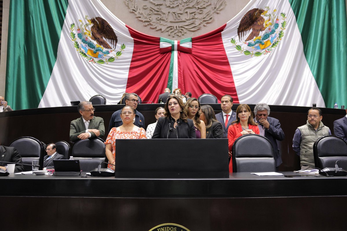 partidodeltra11's tweet photo. Desde tribuna, la Dip. @Karina_Rojo_P dejó firme una postura clara: ¡México no necesita tutelajes extranjeros! 🇲🇽 Con la aprobación de esta reforma, quienes aspiren a cargos de elección deberán contar únicamente con la nacionalidad mexicana.
¡México se respeta y se defiende! 🔴⭐ https://t.co/FeDquqBZS8