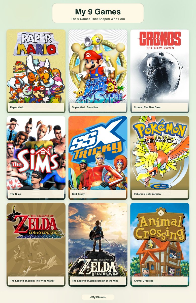 therarest_rose's tweet photo. Me and the 9 games that shape who I am today ☺️ https://t.co/eysZpMi5SX