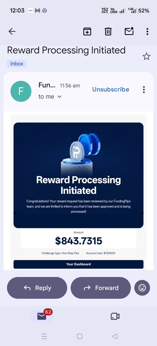 ZahidPFT's tweet photo. First @fundingpips payout received. 💰✅

After all the losses, drawdowns, and waiting — finally got my first payout from #FundingPips

Grateful for this milestone.
A small step, but a big one for me.
Thank you @fundingpips  @Khldfx 💞💝💝 https://t.co/tuEBhTDJ9T