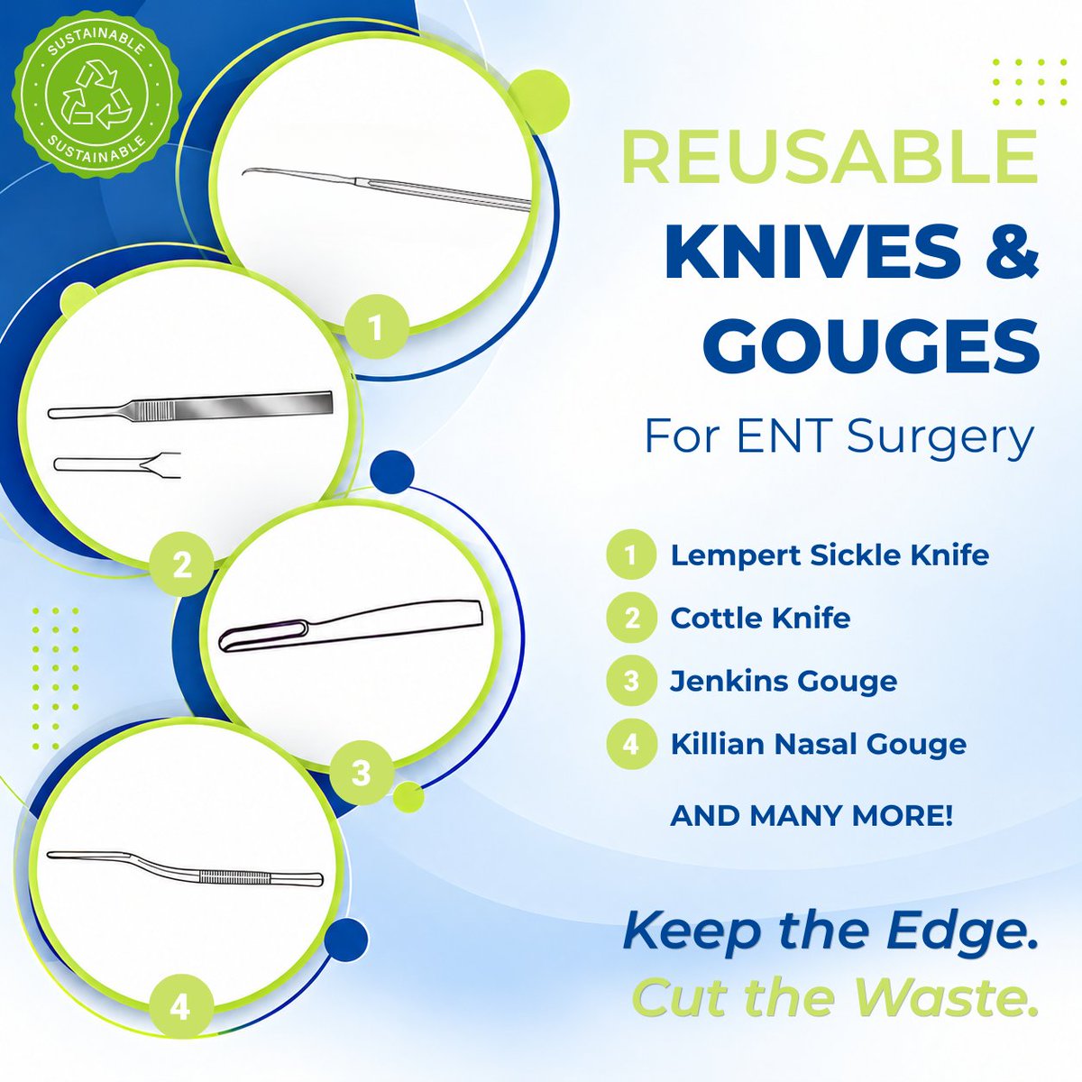 JuddMedical's tweet photo. Our range of Reusable Knives and Gouges is designed to support ENT specialists across a variety of procedures, providing the control and precision required for cutting, shaping and working with tissue and bone.
📞 01527 559010
#ent #surgicalinstruments #reusable #sustainable https://t.co/i2Dntg0ryx