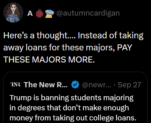 Qblurts's tweet photo. Defund whatever major taught her to think like this https://t.co/9QKYcuI0ke