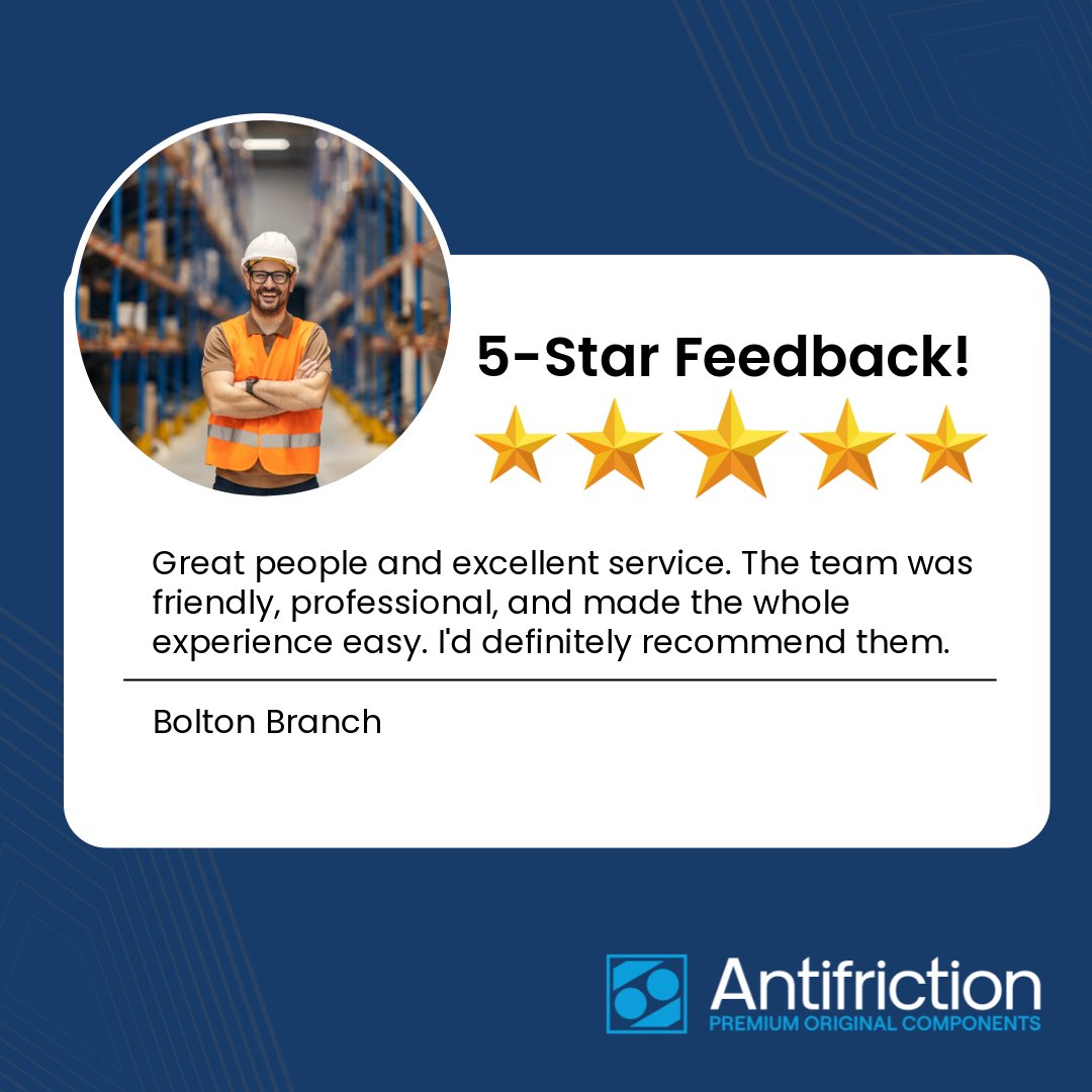 AFC_Components's tweet photo. Some more great feedback hot off the press! This time the Bolton Branch have been recognised for going above and beyond.

If you would like to experience the same great service, contact your local branch and see what they can do for you!  https://t.co/7YhdfELQGa https://t.co/cUbb4YyWz6