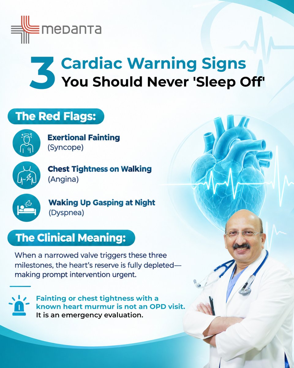 _PraveenChandra's tweet photo. ❤️ Some Heart Warning Signs Should Never Be Slept Off!
Your heart may whisper before it screams. 🚨 Recognizing the red flags early can make all the difference.
#HeartHealth #CardiacCare #HeartWarningSigns #Medanta #HealthyHeart https://t.co/WFj0sIBvAR