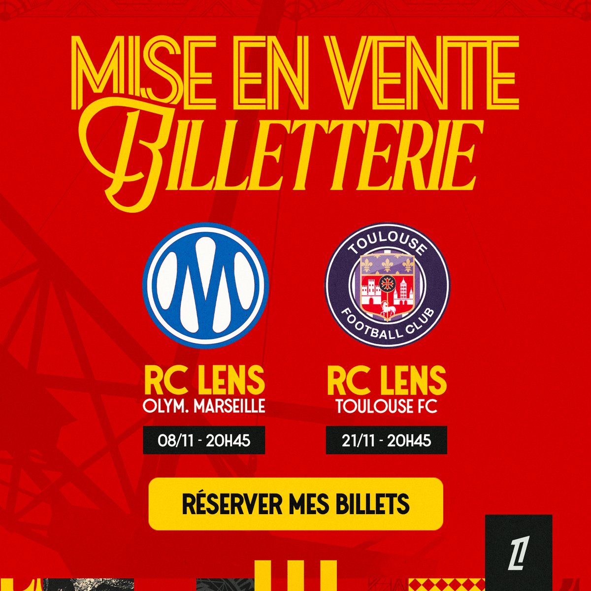 RCLens's tweet photo. 𝑵𝒐𝒗𝒆𝒎𝒃𝒓𝒆 dans l'antre artésien ❤️💛

Vivez #RCLOM et #RCLTFC à Bollaert-Delelis ! La billetterie pour ces deux rencontres de @Ligue1 est ouverte.

ℹ️ Modalités 👉 https://t.co/710yMgrk4D
🎟️ Réservations uniquement sur https://t.co/ZyMa2MiAxv

#FiersDEtreLensois https://t.co/0x9G1ncfUB