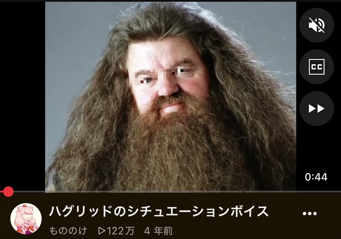mononoke_2525's tweet photo. いつの間にかハグリッドのシチュエーションボイスが100万再生されてたんだけど、ハグリッドのシチュエーションボイスが100万再生されるなんてことがあっていいのか https://t.co/OrXfQ165Pe