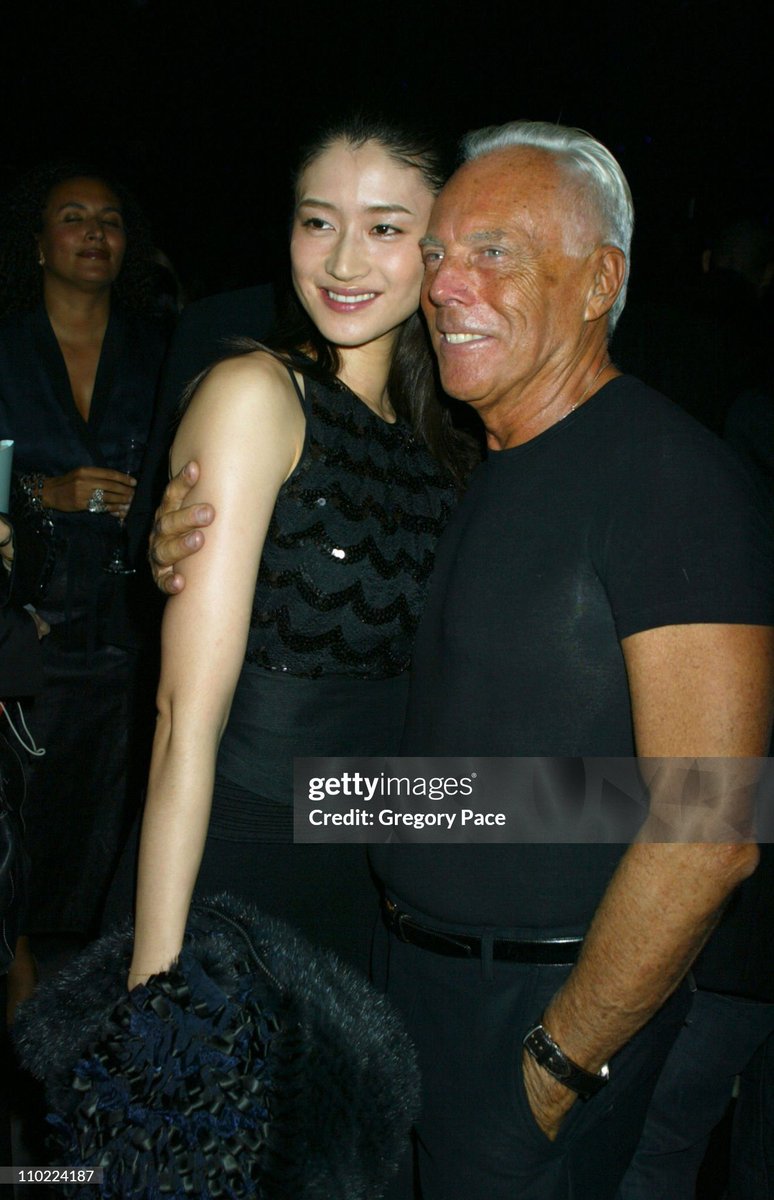 _imyour_an's tweet photo. Giorgio Armani and Koyuki at Giorgio Armani SS 2005 Collection after party https://t.co/Svg6x3JMXp