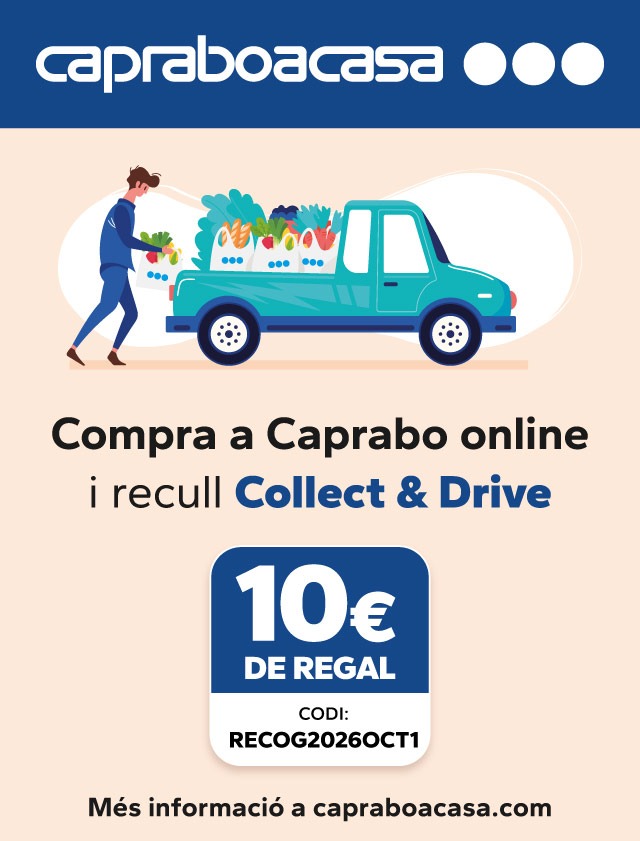 caprabo's tweet photo. Mai no havia estat tan fàcil comprar online! 🛒✨
Fes la teva comanda a #Capraboacasa i recull-la còmodament quan vulguis amb el servei Collect & Drive. Aprofita l'oportunitat i estalvia 10€ a la teva compra!

🎁 10 € DE REGAL
🎟️ Codi: RECOG2026OCT1
📅 Vàlid per a una comanda fins al 28 d'octubre.

https://t.co/q0mGujStxV