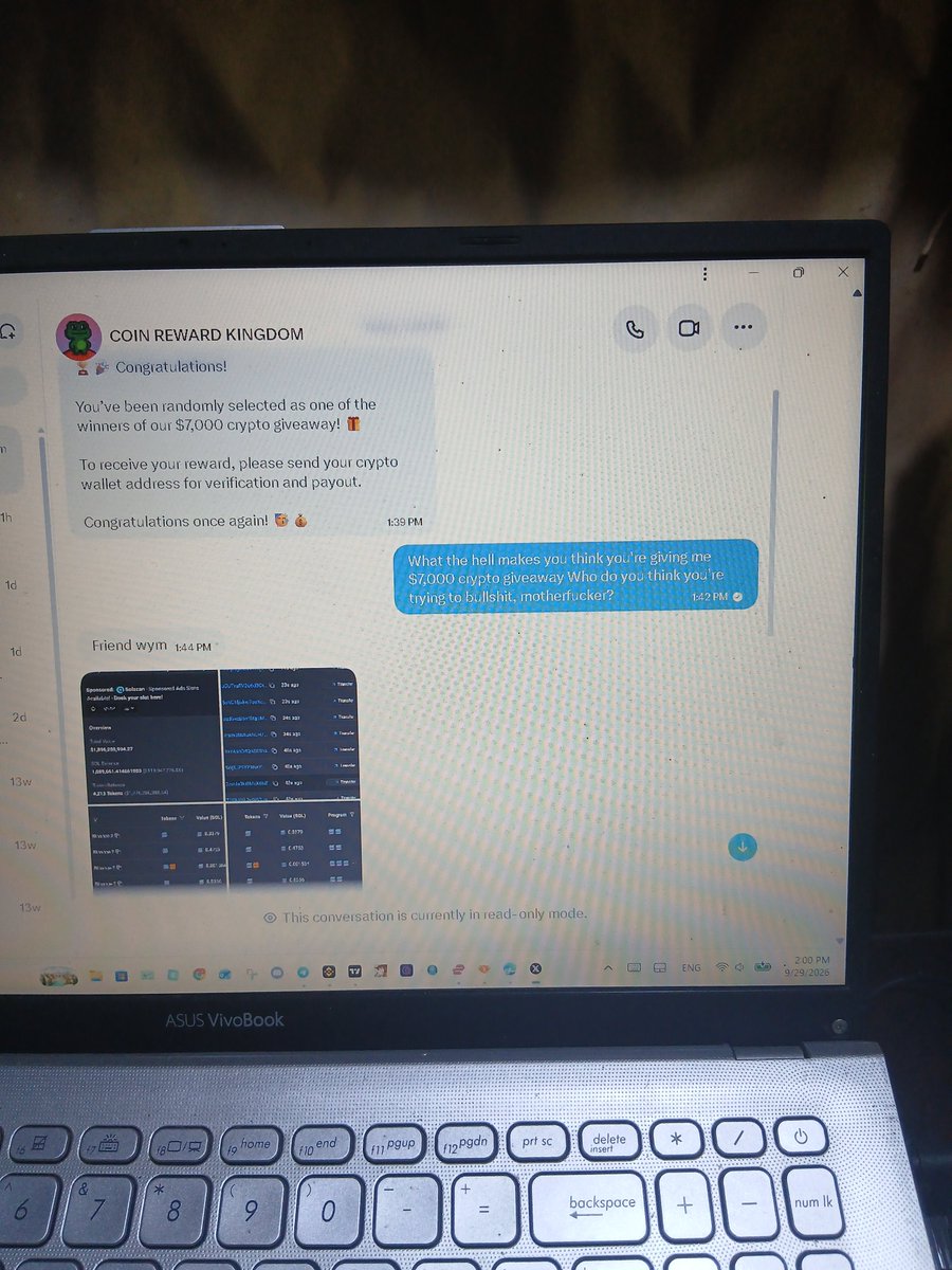 KweeN41541's tweet photo. Mother fucker scammer https://t.co/jUCW5U63zg