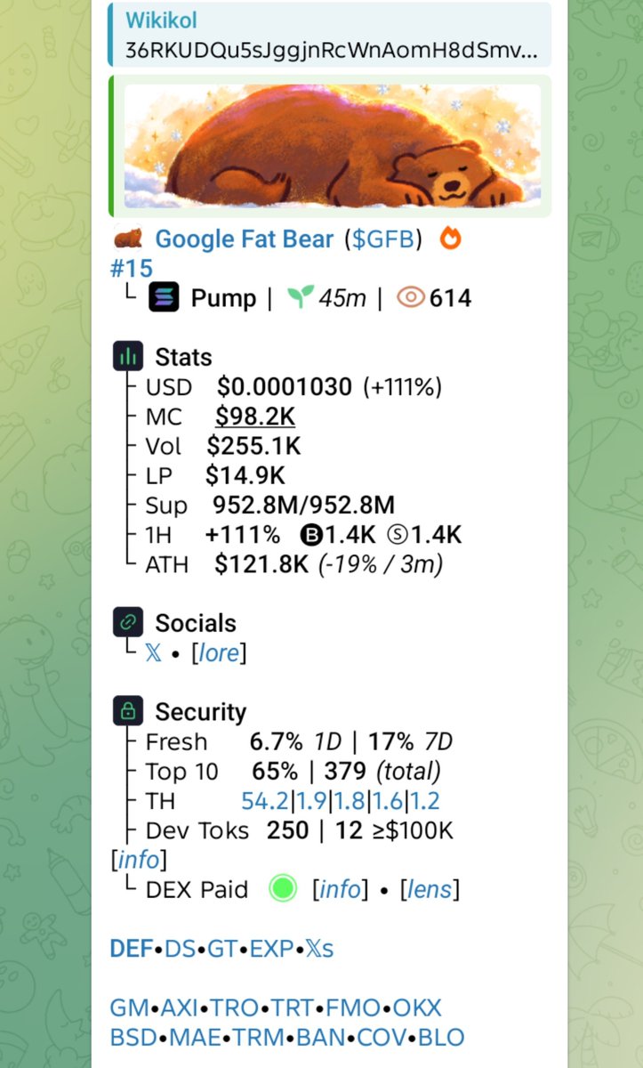WikiKol1's tweet photo. Watch your entry on $GFB
CA
36RKUDQu5sJggjnRcWnAomH8dSmv1gq5zgVQ73DrBear
#SMNO #CRYPTOAI #CRYPTOCLARITYACT #MEMECOIN https://t.co/zdHOlYNM4T