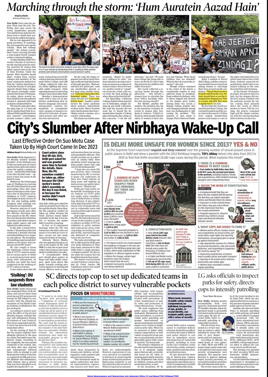 SriToosh's tweet photo. It’s never a good sign when women have to agitate for their own safety. Post-Nirbhaya, we have a long way to go @MeghnaDhulia @abhaytoi @abhinavgargTOI @timesofindia @TOIDelhi https://t.co/5YGHbcPG6j